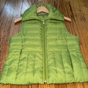 Kenneth Cole Reaction sz S Down-filled vest apple green chartreuse puffer quilt